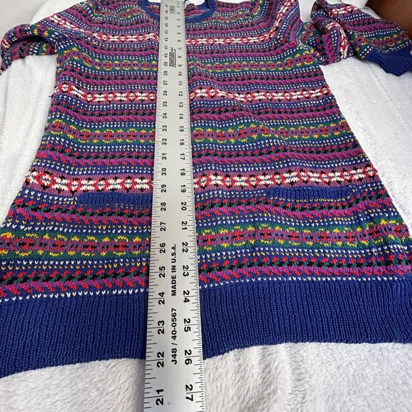 Edina Ronay Women’s Colorful Hand Knitted Sweater Geometric Floral Pullover - Picture 11 of 11